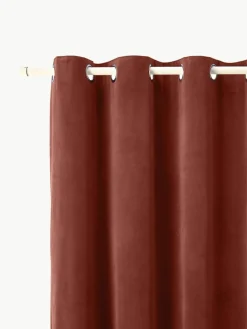 Abdunkelnder Samt-Vorhang Rush mit Ösen, 2 Stück