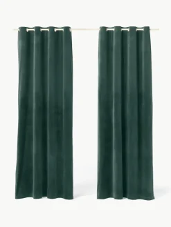 Abdunkelnder Samt-Vorhang Rush mit Ösen, 2 Stück