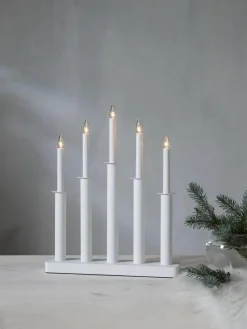 Adventsleuchter Plate aus Kiefern- und Birkenholz