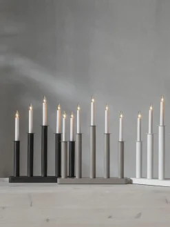 Adventsleuchter Plate aus Kiefern- und Birkenholz