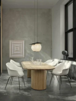 Armlehnstuhl Bat aus Bouclé