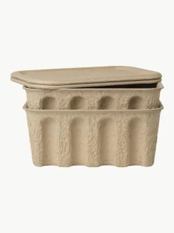 Aufbewahrungsboxen Pulp aus Papierzellstoff, T 18 cm, 2 Stück