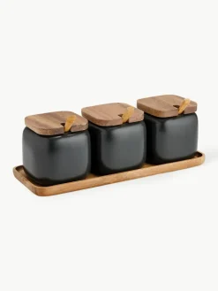 Aufbewahrungsdosen Essentials mit Serviertablett, 4er-Set