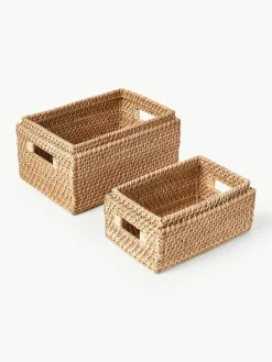 Aufbewahrungskörbe Lurdes mit Deckel, 2er-Set