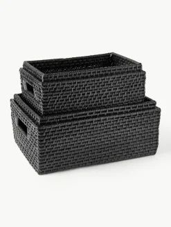 Aufbewahrungskörbe Lurdes mit Deckel, 2er-Set