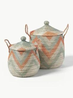 Aufbewahrungskörbe Mija mit Deckel, 2er-Set