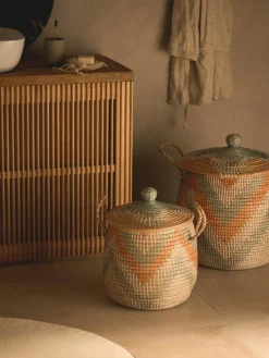 Aufbewahrungskörbe Mija mit Deckel, 2er-Set