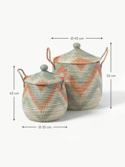 Aufbewahrungskörbe Mija mit Deckel, 2er-Set