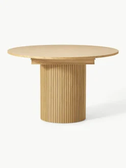 Ausziehbarer Esstisch Filo mit Rillenstruktur, 120 - 160 x 75 cm