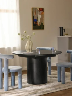 Ausziehbarer Esstisch Filo mit Rillenstruktur, 120 - 160 x 75 cm