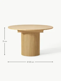 Ausziehbarer Esstisch Filo mit Rillenstruktur, 120 - 160 x 75 cm