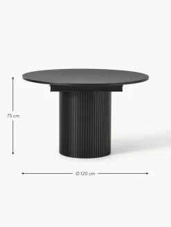 Ausziehbarer Esstisch Filo mit Rillenstruktur, 120 - 160 x 75 cm