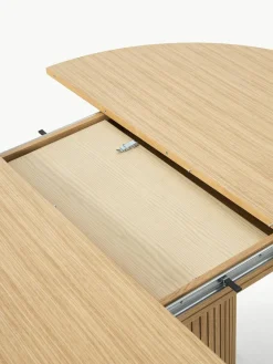 Ausziehbarer Esstisch Filo mit Rillenstruktur, 120 - 160 x 75 cm