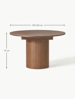 Ausziehbarer Esstisch Filo mit Rillenstruktur, 120 - 160 x 75 cm