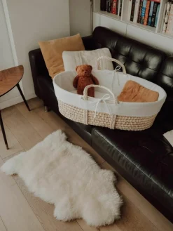 Baby-Korb Moses mit Matratze und Baumwollbezug, 3er-Set