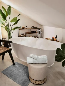 Badematte Premium aus Bio-Baumwolle, rutschfest