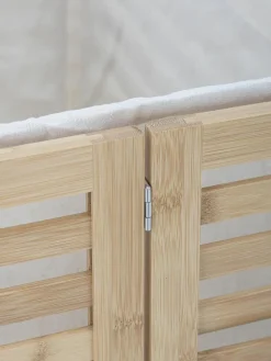 Bambus-Wäschekorb Aden mit Stoff-Einlage