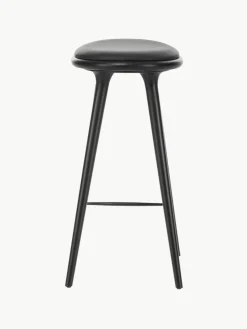 Barhocker High Stool aus Buchenholz und Leder