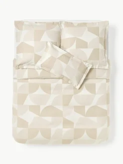 Baumwoll-Bettdeckenbezug Elinor mit geometrischem Jacquard-Muster