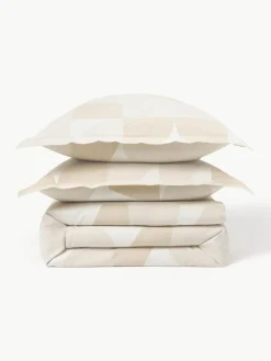 Baumwoll-Bettdeckenbezug Elinor mit geometrischem Jacquard-Muster