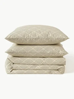 Baumwoll-Bettdeckenbezug Milano mit grafischem Muster