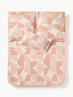 Baumwoll-Betttuch Elinor mit geometrischem Muster