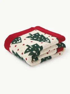 Baumwolldecke Noeleen mit weihnachtlichem Motiv