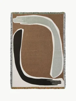 Baumwolldecke Pose mit Fransen