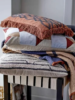 Baumwoll-Kissen Galia mit Fransen