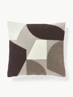 Baumwoll-Kissenhülle Nomi mit abstrakter Verzierung