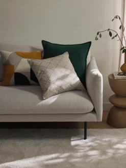 Baumwoll-Kissenhülle Nomi mit abstrakter Verzierung