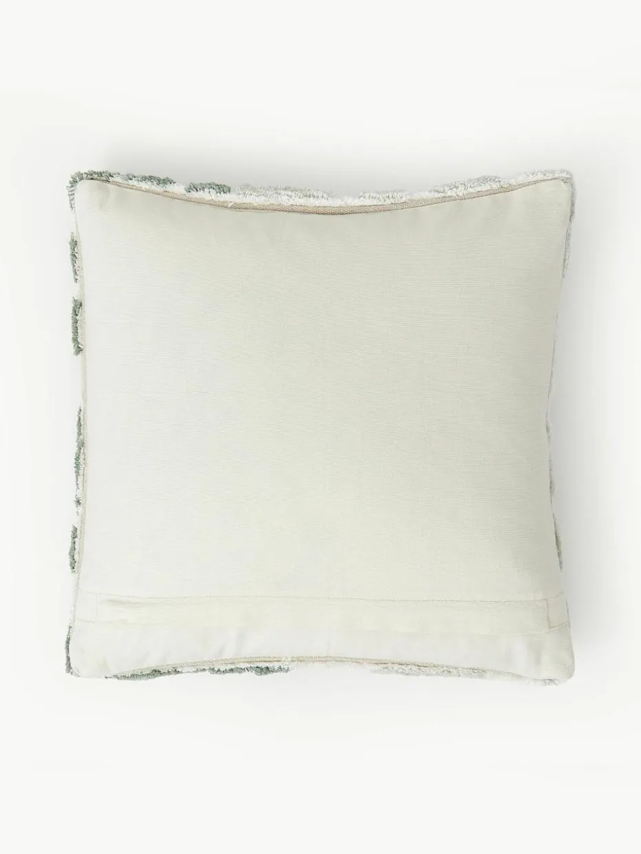Baumwoll-Kissenhülle Sela mit getuftetem Pflanzen-Motiv