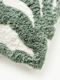 Baumwoll-Kissenhülle Sela mit getuftetem Pflanzen-Motiv