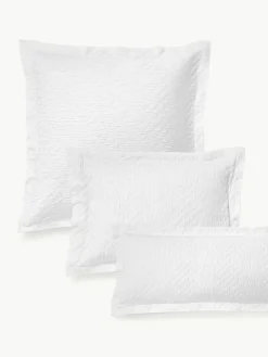 Baumwoll-Kopfkissenbezug Jonie mit strukturierter Oberfläche und Stehsaum