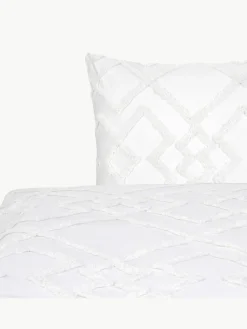 Baumwollperkal Bettdeckenbezug Faith mit getufteter Verzierung