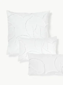 Baumwollperkal-Kopfkissenbezug Madeline mit getufteter Verzierung