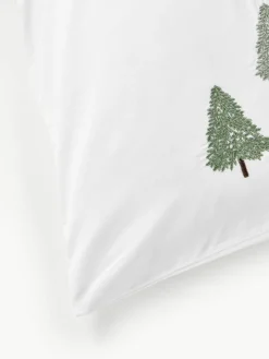 Baumwollperkal-Kopfkissenbezug Darina mit Tannenbäumen