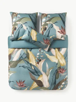Baumwollsatin-Bettdeckenbezug Flora