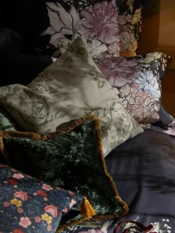 Baumwollsatin-Bettdeckenbezug Margot mit Blumen-Print