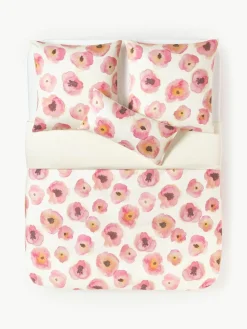 Baumwollsatin-Bettdeckenbezug Fiorella mit Blumen-Print