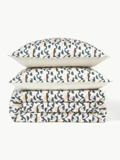 Baumwollsatin-Bettdeckenbezug Cadence mit abstraktem Muster