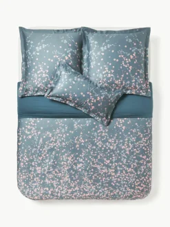 Baumwollsatin-Bettdeckenbezug Sakura mit Blumen-Print