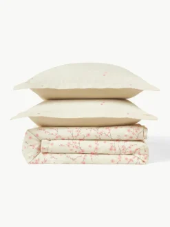 Baumwollsatin-Bettdeckenbezug Sakura mit Blumen-Print