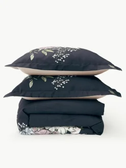 Baumwollsatin-Bettdeckenbezug Margot mit Blumen-Print