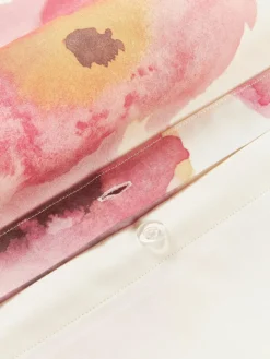 Baumwollsatin-Bettdeckenbezug Fiorella mit Blumen-Print