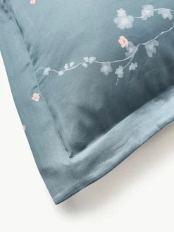 Baumwollsatin-Bettdeckenbezug Sakura mit Blumen-Print