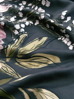 Baumwollsatin-Bettdeckenbezug Margot mit Blumen-Print