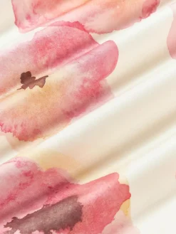 Baumwollsatin-Bettdeckenbezug Fiorella mit Blumen-Print