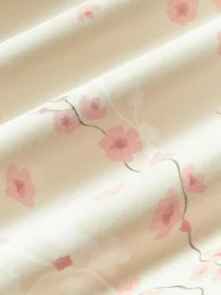 Baumwollsatin-Bettdeckenbezug Sakura mit Blumen-Print