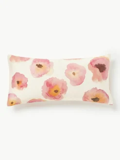 Baumwollsatin-Kopfkissenbezug Fiorella mit Blumen-Print